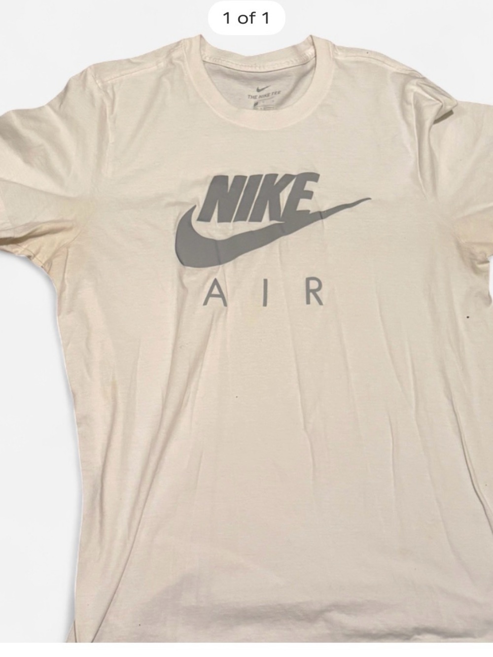 Nike white Crew Neck T-Shirt with Subtle Gray Print